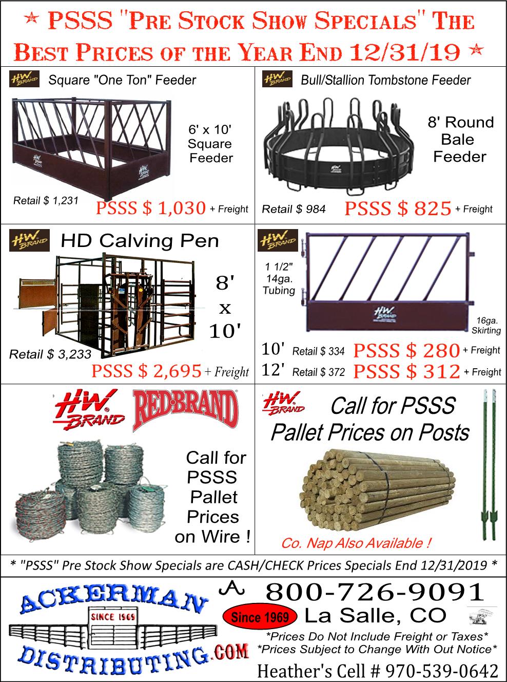 Pre Stock Show Specials